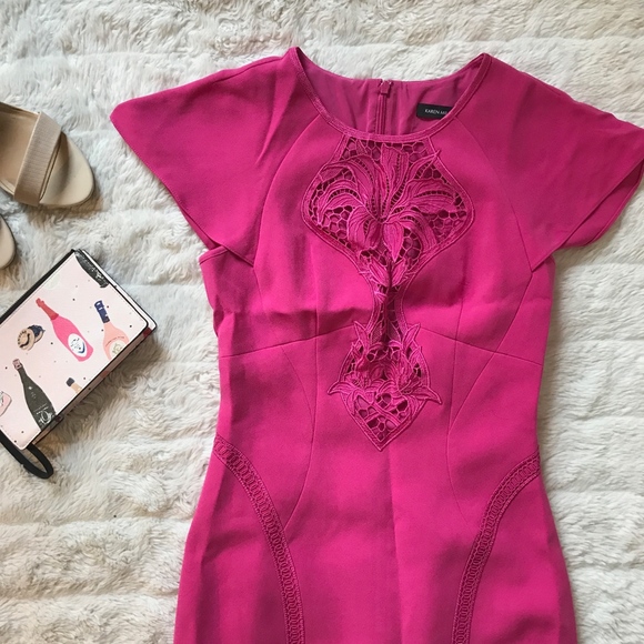 Karen Millen Dresses & Skirts - NWOT Karen Millen Fuschia Floral Lace Pencil Dress
